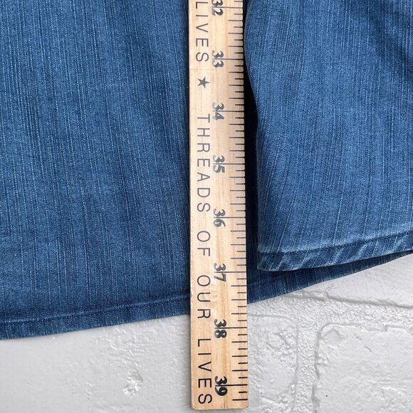 Lane Bryant Dress Women‎ 18/20 Blue Chambray 4Way Neck Ruffle Midi Logenlook NWT - Picture 14 of 16